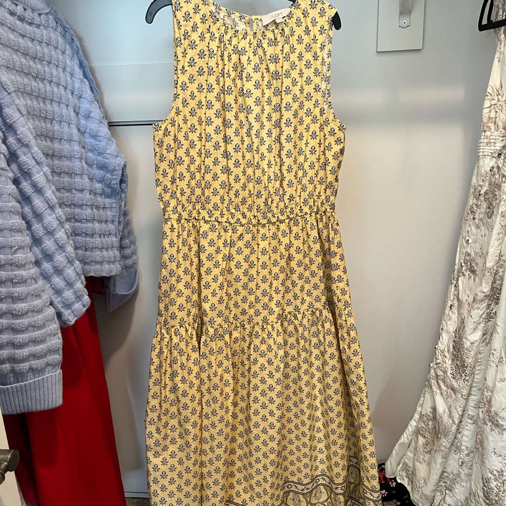 LOFT Yellow Floral Print Top